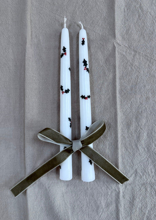 Winter green candles